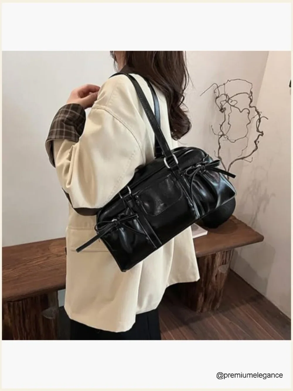 Vegan Leather Slouchy Hobo Shoulder Bag with Zipper Closure
